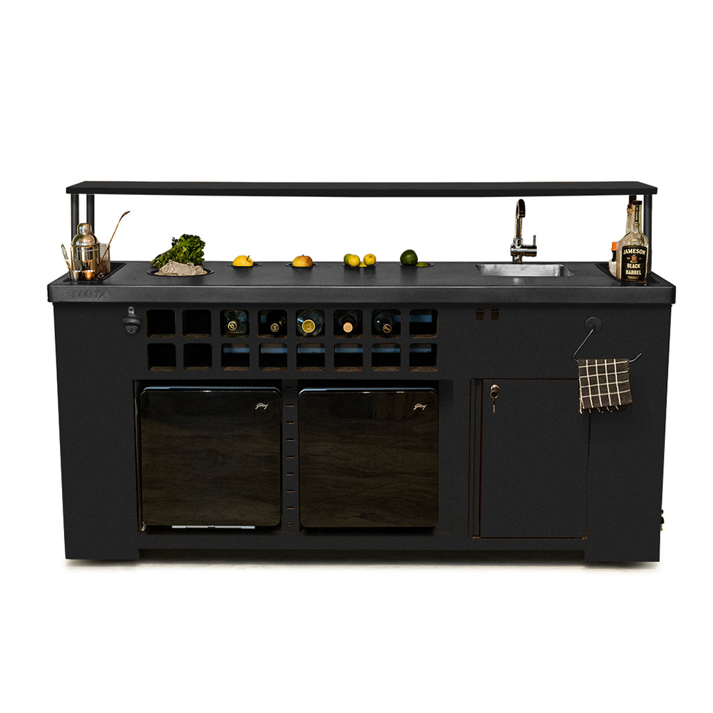 Double Model X Home Bar Matt Black Finish