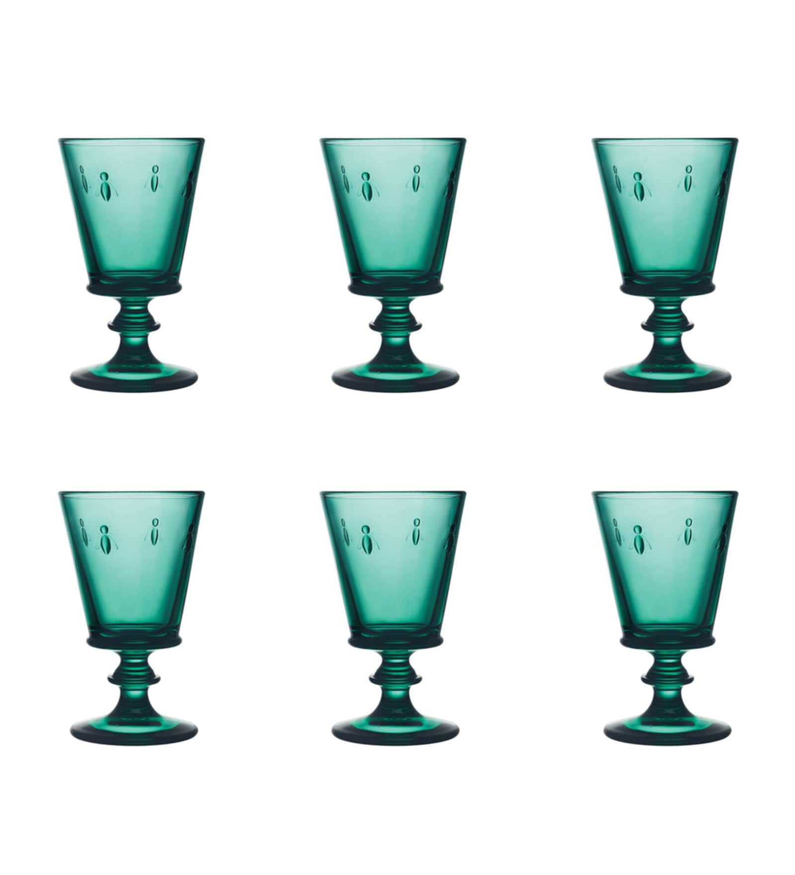 Abeille Emerald Green Bee Wine Glass (Set of 6)