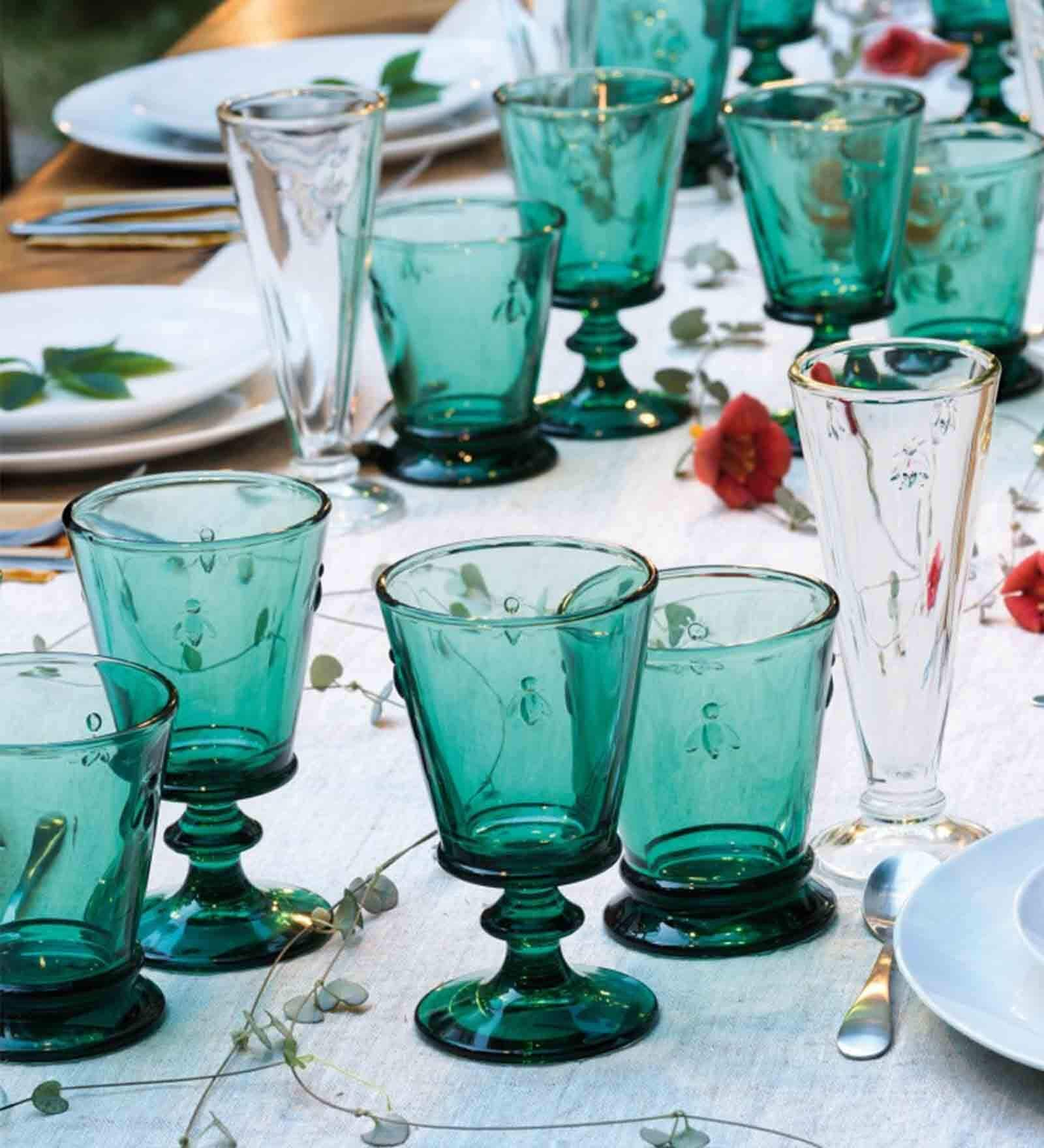 Abeille Emerald Green Bee Wine Glass (Set of 6)