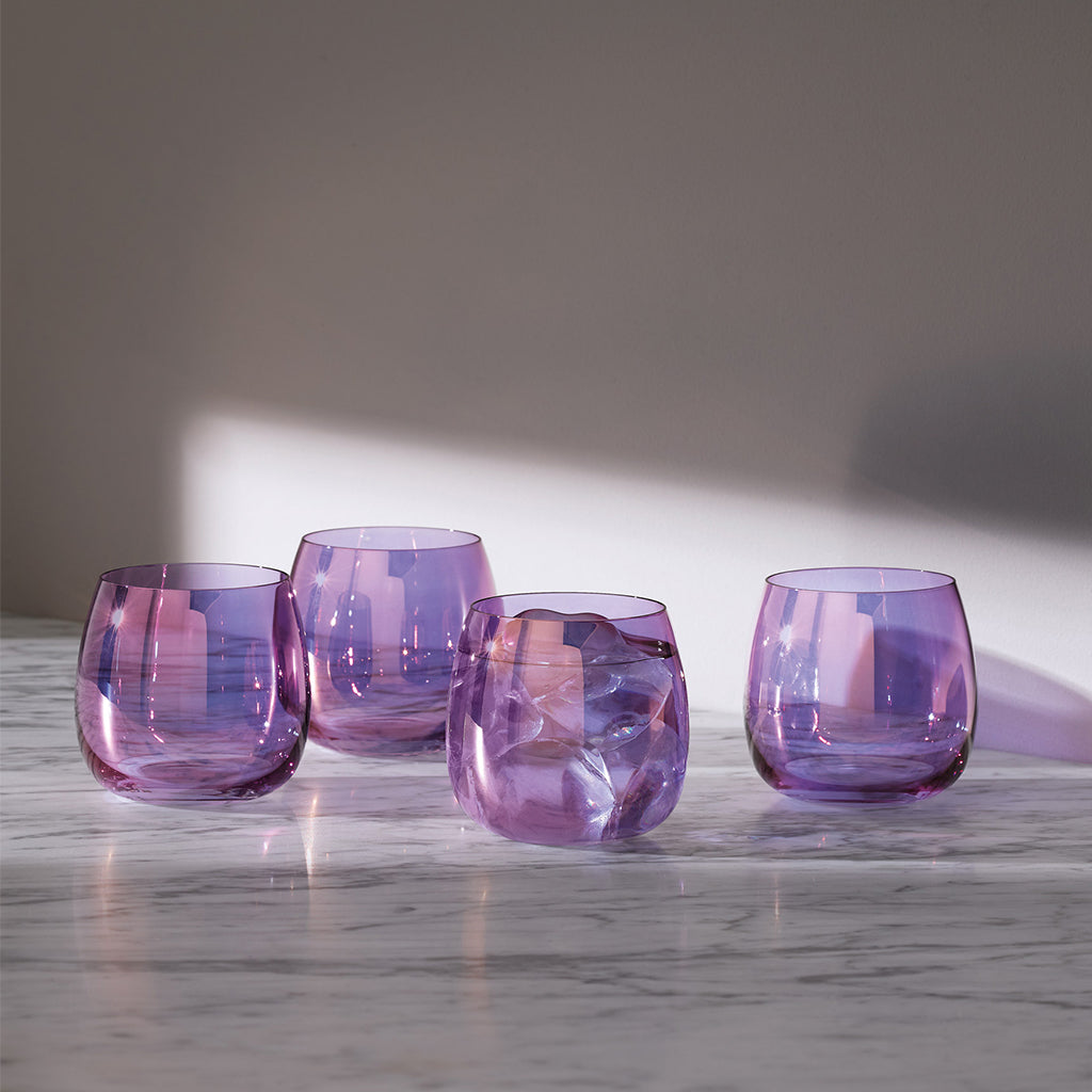 Aurora Stemless Glasses Polar Violet (Set of 4)