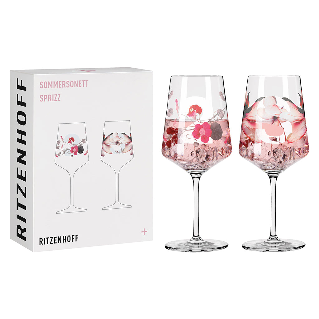 Summer Sonnet Floral Wine Glass #2 (Set of 2)