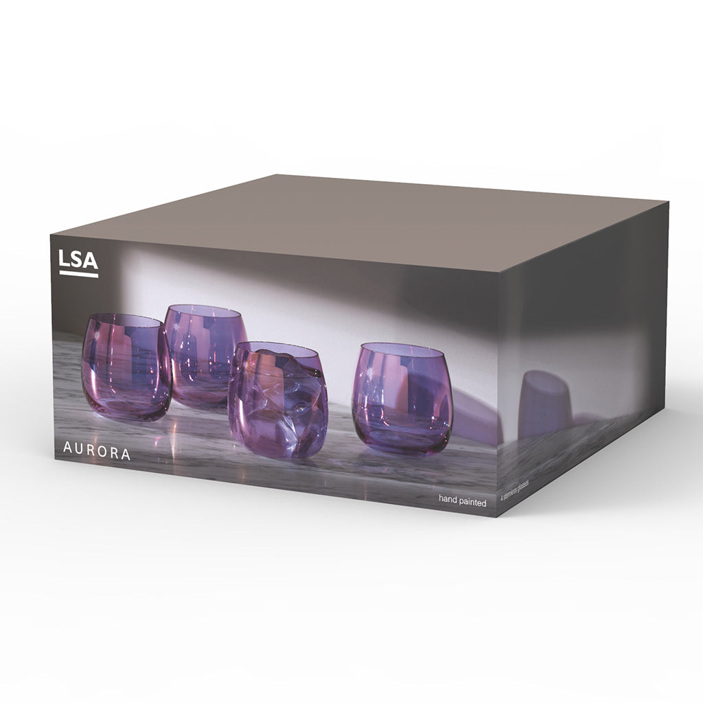 Aurora Stemless Glasses Polar Violet (Set of 4)