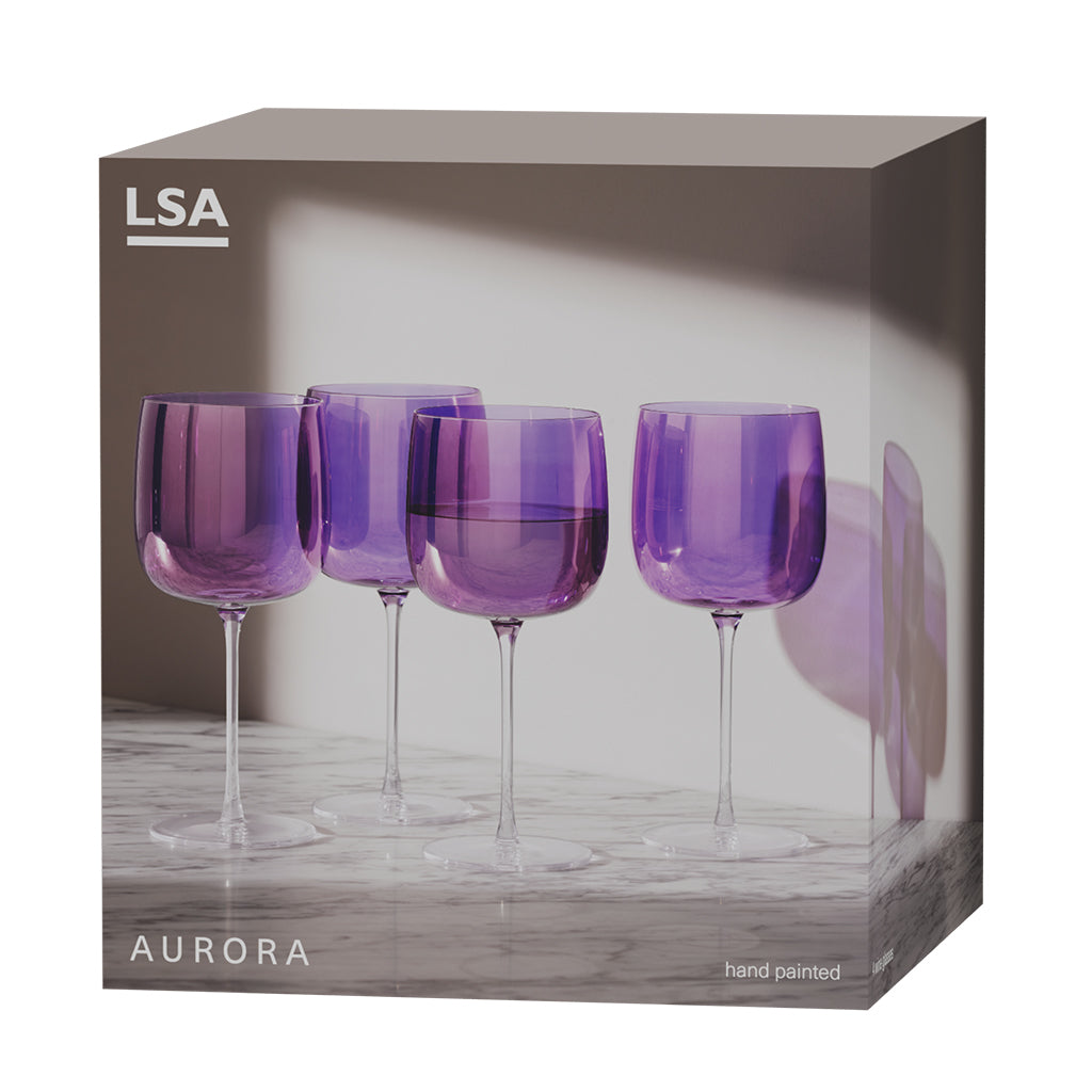 Aurora Wine Glasses Polar Violet (Set of 4)