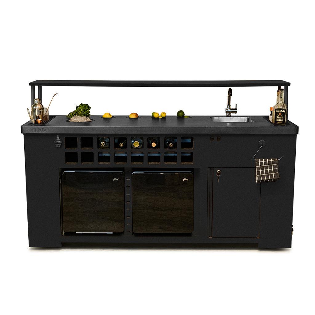 Double Model X Home Bar - Matt Black Finish