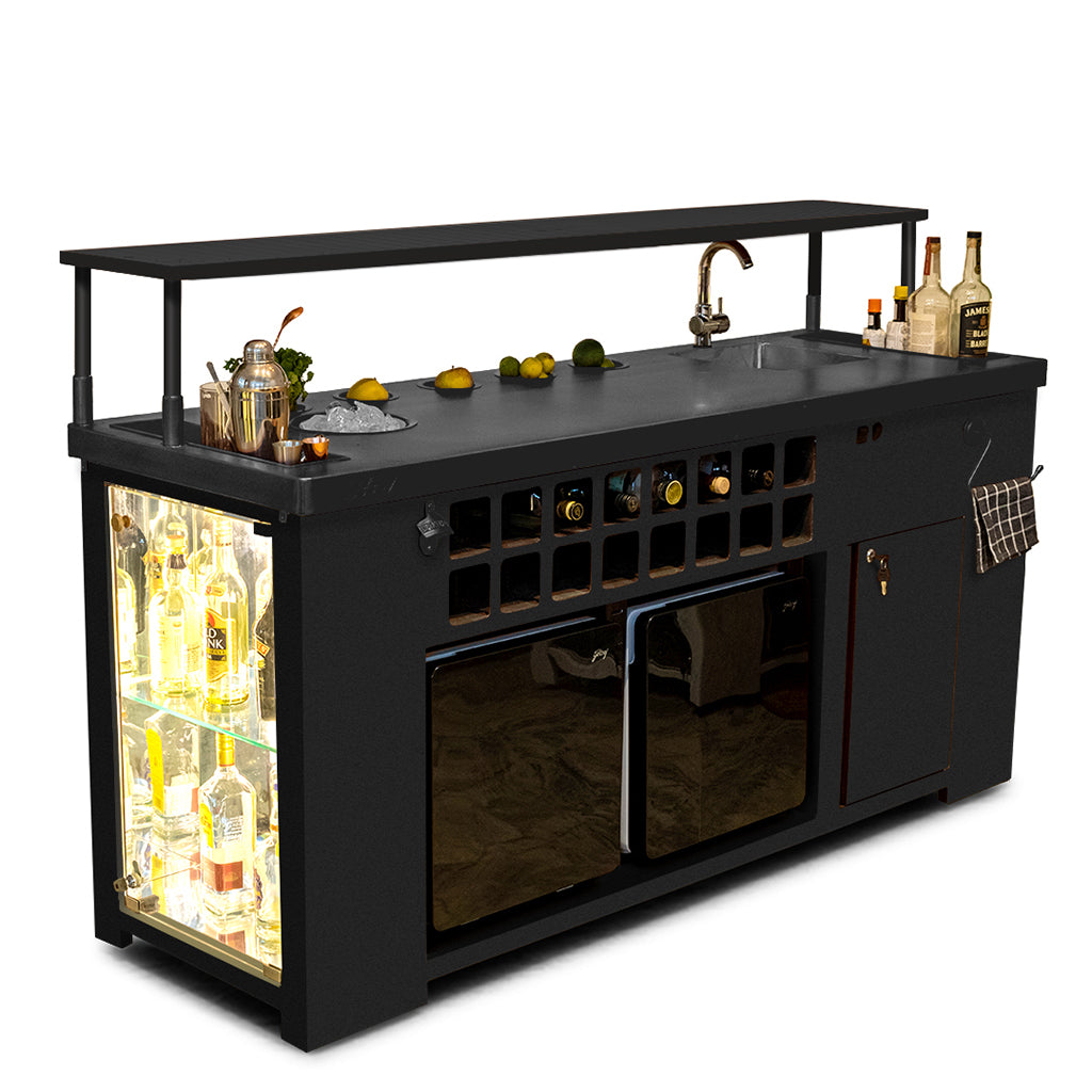 Double Model X Home Bar - Matt Black Finish