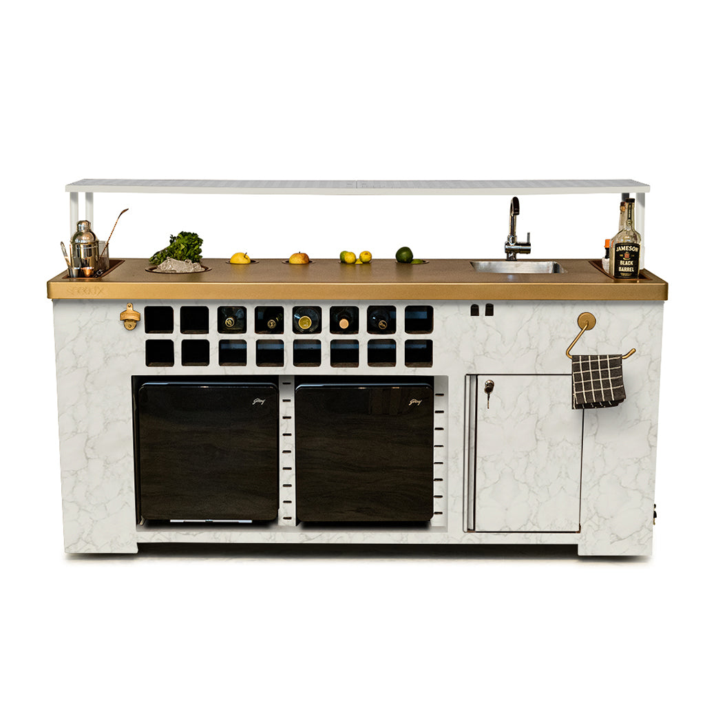 Double Model X Home Bar - Satvario Marble Finish