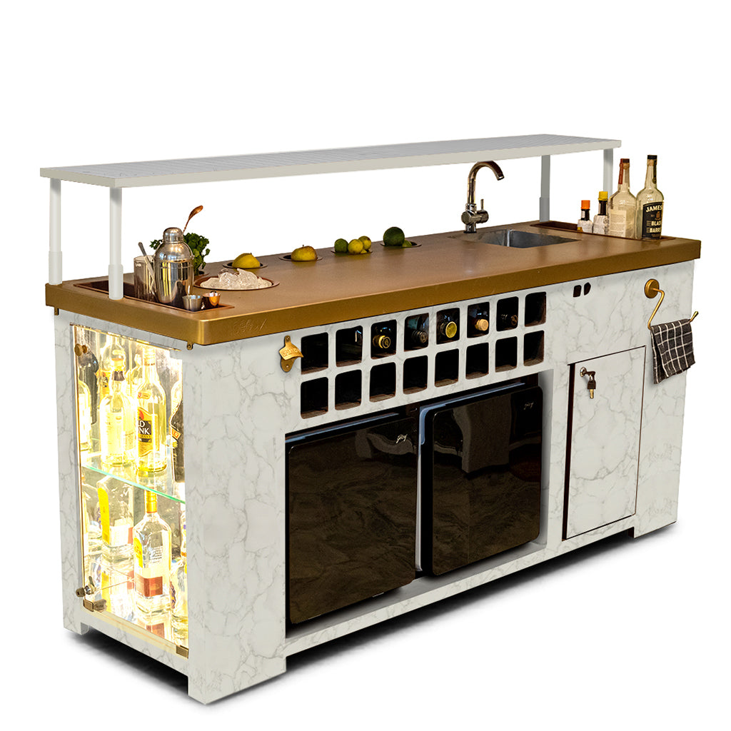 Double Model X Home Bar - Satvario Marble Finish