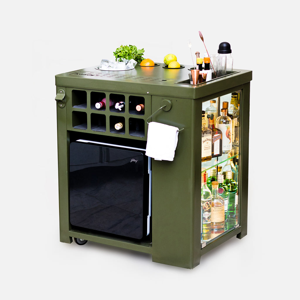 Model X Home Bar - Olive Green Finish