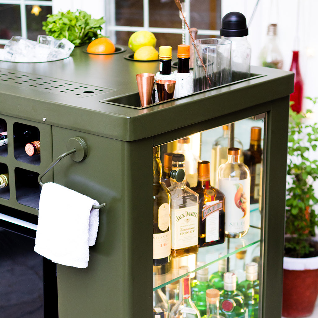 Model X Home Bar - Olive Green Finish